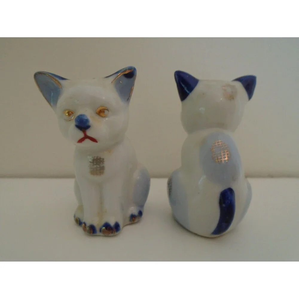 Vintage cat salt and pepper shakers, grumpy cat